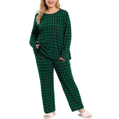 Agnes Orinda Women's Plus Size Nightgown Pajama Sets Buffalo Plaid Check Side Pocket Elastic Waist Relaxed Fit Sleepwear Pajamas 9 Agnes Orinda Women's Plus Size Nightgown Pajama Sets Buffalo Plaid Check Side Pocket Elastic Waist Relaxed Fit Sleepwear Pajamas - Image 7