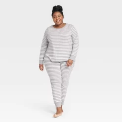 Women's Striped 100% Cotton Matching Family Pajama Set - Gray 7 Women's Striped 100% Cotton Matching Family Pajama Set - Gray -Women Sale Shop GUEST 8c6a22e5 7010 4e39 8021 5930e31d2d6e