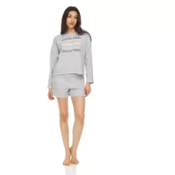 Bearpaw Women's Sleepwear, Long Sleeve Pullover And Shorts Set, 2-Piece Pajama Sets For Women