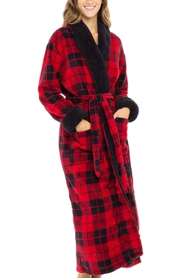 Women's Warm Winter Robe, Plush Fleece Full Length Long Bathrobe 8 Women's Warm Winter Robe, Plush Fleece Full Length Long Bathrobe - Image 6