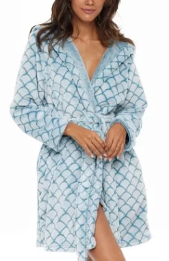 Women's Warm Soft Plush Fleece Bathrobe With Hood, Knee Length Hooded Robe, Seashell Scalloped -Women Sale Shop GUEST 91438e70 9cbd 4b03 8163 32b546caee45