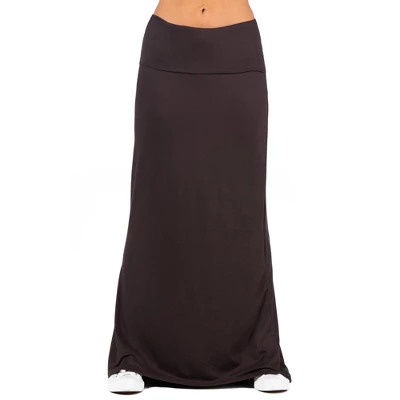 24seven Comfort Apparel Womens Comfortable Foldover Maxi Skirt 7 24seven Comfort Apparel Womens Comfortable Foldover Maxi Skirt - Image 5