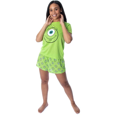 Disney Women's Monsters Inc. Mike Wazowski Shirt And Shorts Pajama Set Lime Green 3 Disney Women's Monsters Inc. Mike Wazowski Shirt And Shorts Pajama Set Lime Green