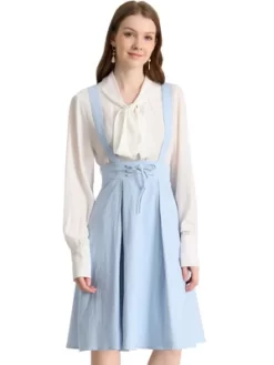 Allegra K Women's Elastic Waist Lace Up A Line Suspender Skirt -Women Sale Shop GUEST 93ba9034 29af 48c5 9edf 689c83c8d570
