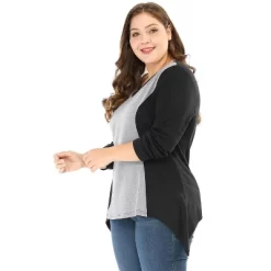 Agnes Orinda Womens Plus Size Tunic Tops Criss Cross V Neck Long Sleeve T Shirt Casual Tops -Women Sale Shop GUEST 93e87b51 8acc 4e02 9600 489b754670b4