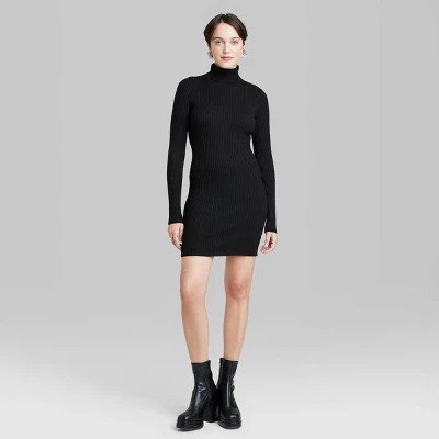 Women's Long Sleeve Bodycon Mini Sweater Dress - Wild Fable™ 2 Women's Long Sleeve Bodycon Mini Sweater Dress - Wild Fable™