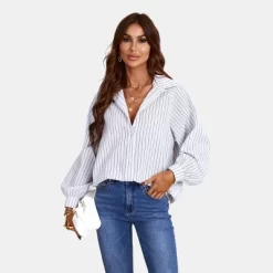 Women's Long Sleeve Pinstripe Blouse Shirt - Cupshe -Women Sale Shop GUEST 9c08c320 fb66 4ad5 ab22 ece02122c30f