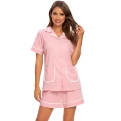 Cheibear Womens SleepwearButton Up Shirt With Shorts Loungewear Pajama Set -Women Sale Shop GUEST 9c30b6d5 74e7 4265 840a 31f7ca418f20