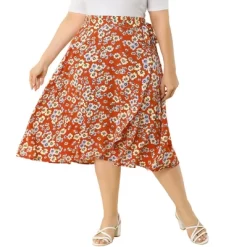 Agnes Orinda Women's Plus Size Boho Wrap Floral Beach Lightweight A Line Skirt -Women Sale Shop GUEST 9dff0745 5e67 4bea 9b6a 331f1654a75e