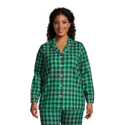 Lands' End Women's Long Sleeve Print Flannel Pajama Top 6 Lands' End Women's Long Sleeve Print Flannel Pajama Top - Image 4