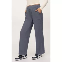 90 Degree By Reflex Marled Pique Daisy Wide Leg Pant With Side Pockets