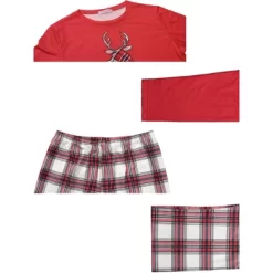 Cheibear Christmas Elk Print Tops With Plaid Pants Xmas Sleepwear Family Pajama Set -Women Sale Shop GUEST a276b671 c364 4bea 9bb6 8c73f6bf4506