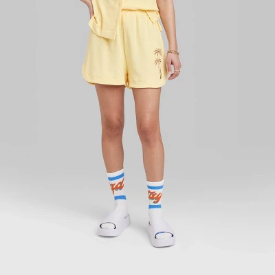 Women's Ascot + Hart Graphic Pull-On Shorts - Yellow 3 Women's Ascot + Hart Graphic Pull-On Shorts - Yellow