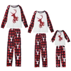 Cheibear Christmas Deer Long Sleeve Tee And Plaid Pants Loungewear Family Pajama Sets -Women Sale Shop GUEST a3bde210 5f61 4c82 826f adbaffe68d40