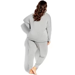 CITY CHIC| Women's Plus Size Molly Sleep Top - Grey - 18W