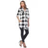 Women's Roll Tab Sleeve Plaid Buttoned Top - White Mark -Women Sale Shop GUEST a6ba266d 6f42 43b6 8adb 7aef260c9971