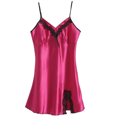 Allegra K Women Satin Lace Trim Sleepwear Nightgown Pajama Slip Dress 8 Allegra K Women Satin Lace Trim Sleepwear Nightgown Pajama Slip Dress - Image 6