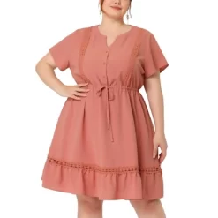 Agnes Orinda Women's Plus Size Elegant Short Sleeve Tie Waist Ruffle Hem At Kness Dresses 19 Agnes Orinda Women's Plus Size Elegant Short Sleeve Tie Waist Ruffle Hem At Kness Dresses -Women Sale Shop GUEST a80c2b98 b785 48af af02 6cc4b8bdfc8c