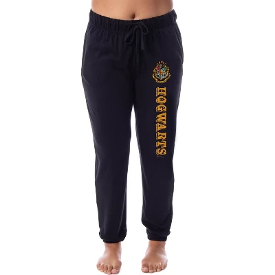Harry Potter Womens' Hogwarts House Crest Sleep Jogger Pajama Pants Black 5 Harry Potter Womens' Hogwarts House Crest Sleep Jogger Pajama Pants Black - Image 3