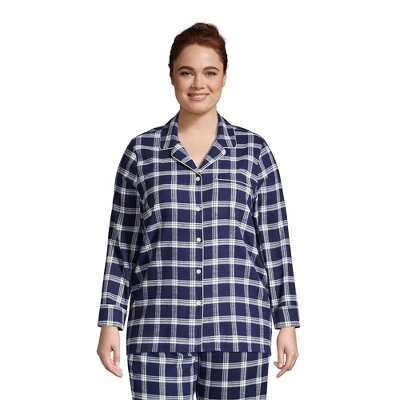 Lands' End Women's Long Sleeve Print Flannel Pajama Top 5 Lands' End Women's Long Sleeve Print Flannel Pajama Top - Image 3