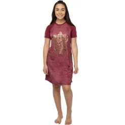 Harry Potter Juniors' Foil Print Hogwart Houses Raglan Nightgown Pajama -Women Sale Shop GUEST aadd9375 124f 41e3 a1aa c60baf0675af