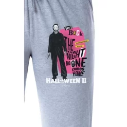 Halloween II Womens' Film Movie Logo Michael Myers Sleep Pajama Pants Grey
