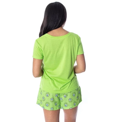 Disney Women's Monsters Inc. Mike Wazowski Shirt And Shorts Pajama Set Lime Green 6 Disney Women's Monsters Inc. Mike Wazowski Shirt And Shorts Pajama Set Lime Green - Image 4