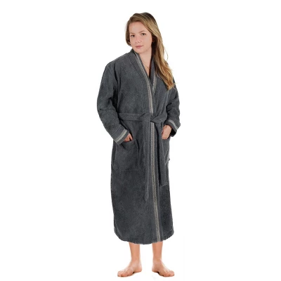 All-Season Unisex Cotton Terry Lounge Bathrobe With Embroidery By Blue Nile Mills 4 All-Season Unisex Cotton Terry Lounge Bathrobe With Embroidery By Blue Nile Mills - Image 2
