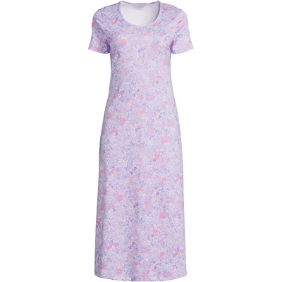 Lands' End Women's Supima Cotton Short Sleeve Midcalf Nightgown Dress 8 Lands' End Women's Supima Cotton Short Sleeve Midcalf Nightgown Dress - Image 6