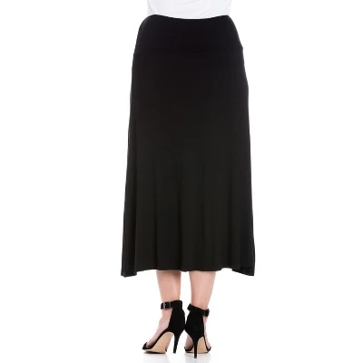 24seven Comfort Apparel Women's Elastic Waist Maxi Skirt 4 24seven Comfort Apparel Women's Elastic Waist Maxi Skirt - Image 2