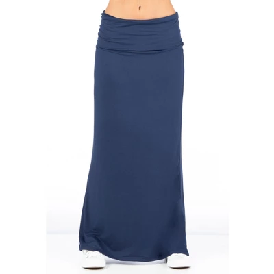 24seven Comfort Apparel Womens Comfortable Foldover Maxi Skirt 6 24seven Comfort Apparel Womens Comfortable Foldover Maxi Skirt - Image 4