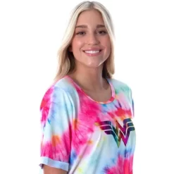 DC Comics Womens Wonder Woman Foil Logo Tie Dye Nightgown Sleep Shirt Multicolored -Women Sale Shop GUEST b46b28bb 445f 4e47 b1eb 1060cee33604