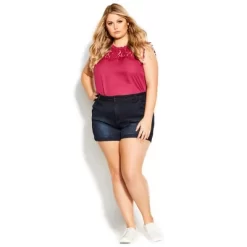 Women's Plus Size Denim Breeze Short - Dark Denim | CITY CHIC -Women Sale Shop GUEST b65c568a 9f11 4df4 aaa9 74cc8c5807b9