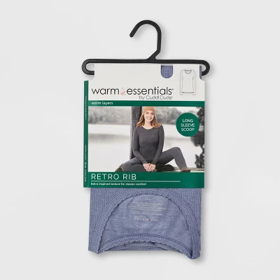 Warm Essentials By Cuddl Duds Women's Retro Ribbed Long Sleeve Scoop Neck Pajama Top 4 Warm Essentials By Cuddl Duds Women's Retro Ribbed Long Sleeve Scoop Neck Pajama Top - Image 2