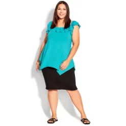 Women's Plus Size Serena Top - Peacock Blue | EVANS