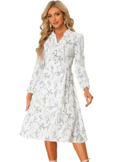 Allegra K Women's Floral Print Long Sleeve Flowy Midi Boho Dress -Women Sale Shop GUEST b9b516c7 efa0 4fbe 8d32 48d4bec5e3dd