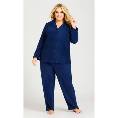 Women's Plus Size Navy Fleece Pant - Navy | AVENUE 9 Women's Plus Size Navy Fleece Pant - Navy | AVENUE - Image 7