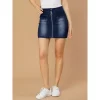 Allegra K Women's Zip Front Slim Fit High Waist Mini Denim Skirts