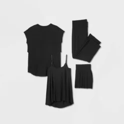 4pk Nursing Bundle Maternity Pajama Set - Isabel Maternity By Ingrid & Isabel™ Black