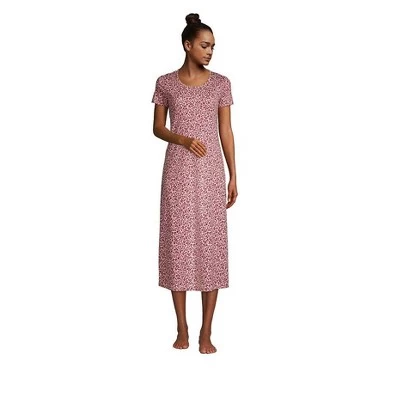 Lands' End Women's Supima Cotton Short Sleeve Midcalf Nightgown Dress 10 Lands' End Women's Supima Cotton Short Sleeve Midcalf Nightgown Dress - Image 8