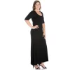 24seven Comfort Apparel Womens Plus Size Elbow Length Sleeve Maxi Dress