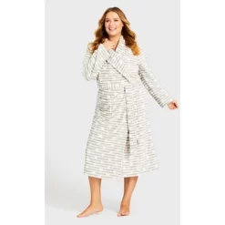 Women's Plus Size Snowflake Robe - Gray | AVENUE -Women Sale Shop GUEST c559d640 8ef2 4b24 9a26 e177661454f9