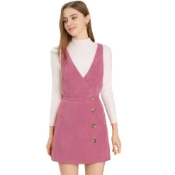 Allegra K Women's Corduroy Mini V Neck Vintage A-Line Bib Overall Pinafore Skirts -Women Sale Shop GUEST c75d492e 4b84 476c 978a 63a05df4a620