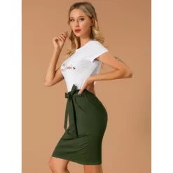 Allegra K Women's Workwear Paperbag Elastic High Waist Cotton Pencil Mini Skirt 11 Allegra K Women's Workwear Paperbag Elastic High Waist Cotton Pencil Mini Skirt -Women Sale Shop GUEST c9a90549 2fc5 454a a132 18acb38be46c