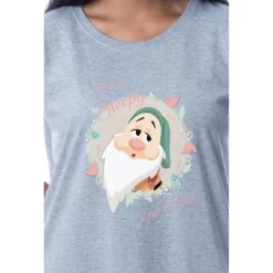 Disney Womens' Snow White And The Seven Dwarfs Sleepy Nightgown Pajama Grey