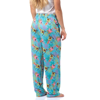 SpongeBob SquarePants Women's Patrick Gary Tossed Print Sleep Pajama Pants Turquoise 5 SpongeBob SquarePants Women's Patrick Gary Tossed Print Sleep Pajama Pants Turquoise - Image 3