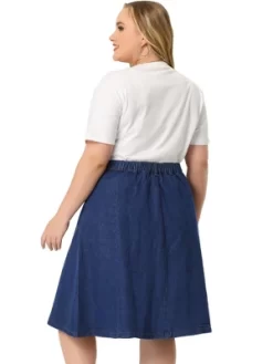 Agnes Orinda Women's Plus Size Button Down Casual A-Line Pockets Midi Jean Skirts -Women Sale Shop GUEST d0e4c52d 139d 40a6 88dc ac919fe59eaa
