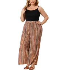Agnes Orinda Women's Plus Size Boho Palazzo Lounge Wide Leg Pants With Elastic Waist And Stripe -Women Sale Shop GUEST d2695f97 f4f6 4c2d 8b20 fd92f11494ac