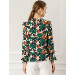 Allegra K Women's Floral Tie V Neck Blouse Chiffon Ruffle Trumpet Sleeve Shirt 16 Allegra K Women's Floral Tie V Neck Blouse Chiffon Ruffle Trumpet Sleeve Shirt -Women Sale Shop GUEST d2fc37e6 df97 4a64 9151 8945b90f94d4
