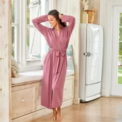 Women's Classic Soft Knit Long Lounge Robe With Pockets -Women Sale Shop GUEST d5913cda ad15 4de7 842c 732677345163